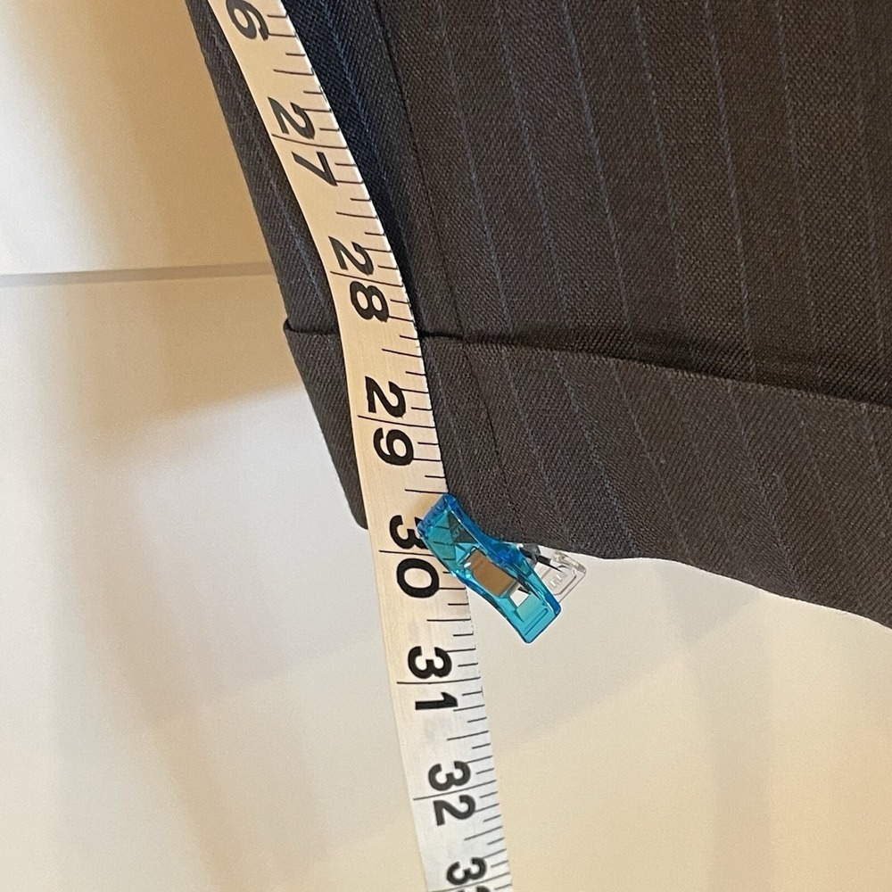 Angelo Rossi Mens Trousers Slacks Pants Suit Gray With Blue Pin Stripe 35 x 30 - Picture 13 of 16